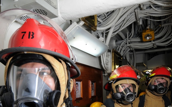 general quarters drill aboard USS George Washington