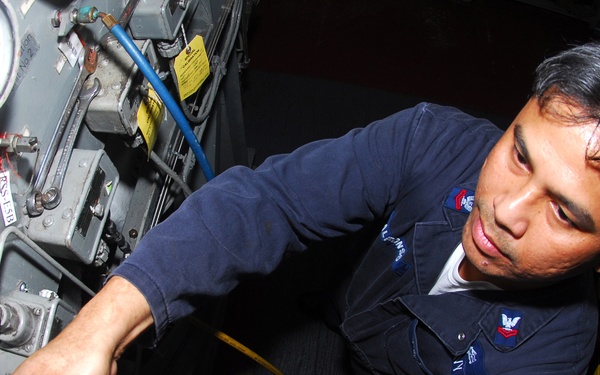 Refrigeration check aboard USS Peleliu