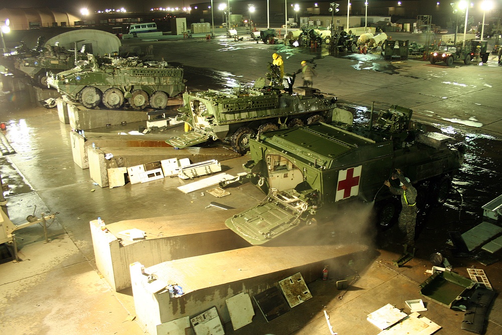 2nd Stryker Cavalry Regiment work hard, wash hard