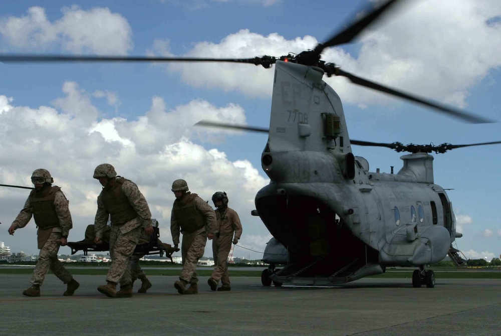 Exiting a helicopter