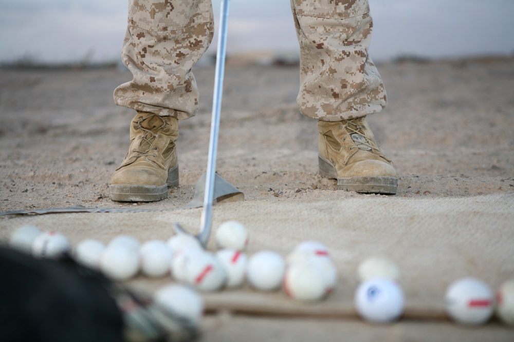 Master Sergeant shows off his golf skills