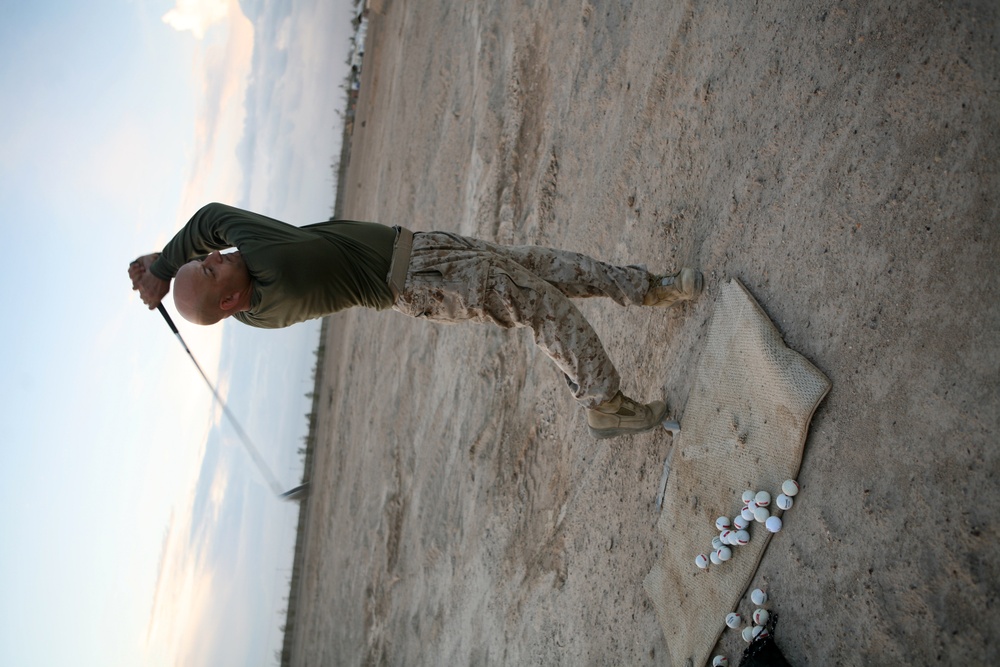 Master Sergeant shows off his golf skills