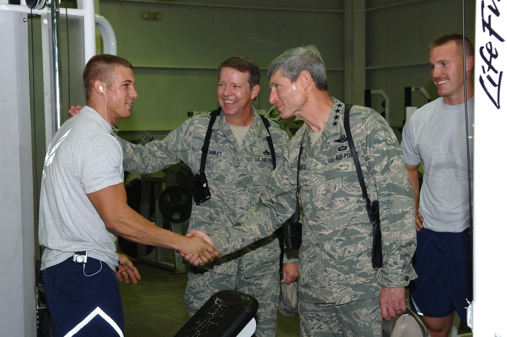 Air Force Chief of Staff visits with Airmen