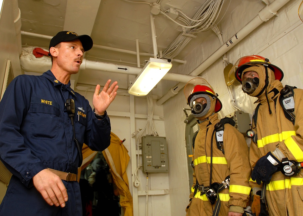 Maintenance, safety, drills aboard USS Theodore Roosevelt
