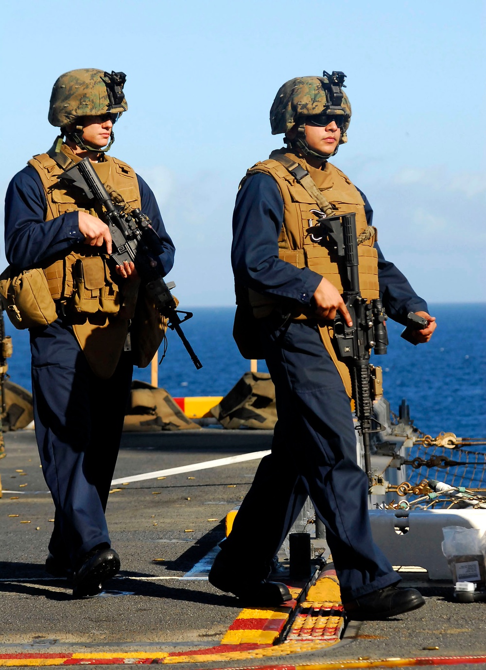 Target practice aboard the USS Boxer