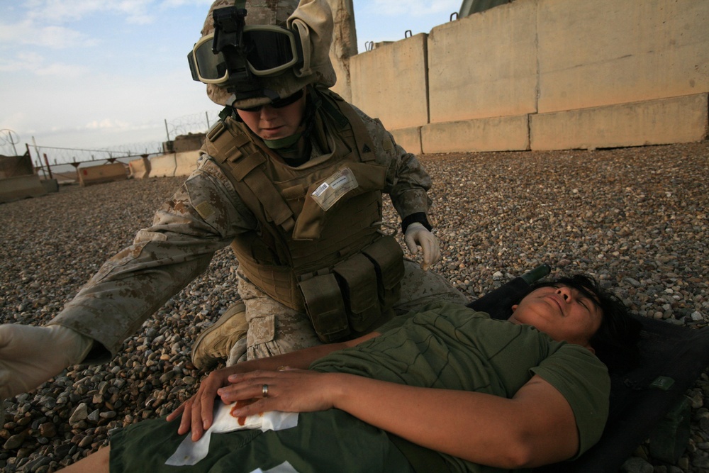 Mass casualty drill at Camp Taqaddum