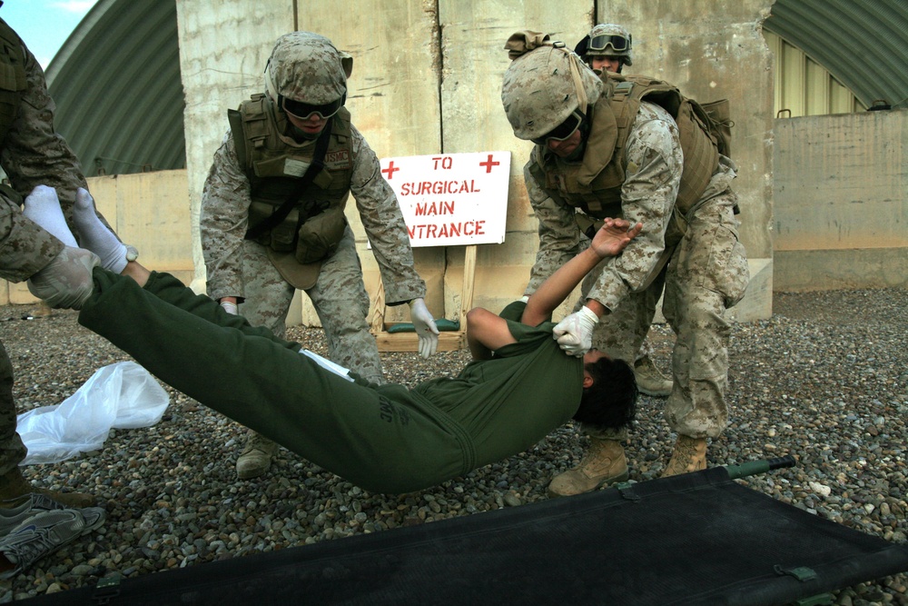 Mass casualty drill at Camp Taqaddum