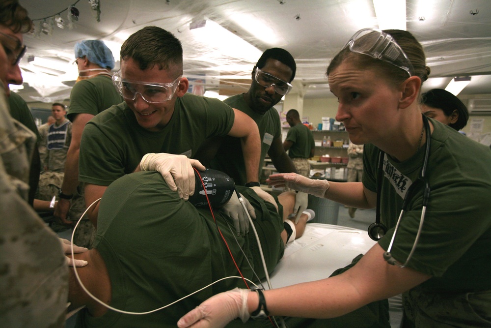 Mass casualty drill at Camp Taqaddum