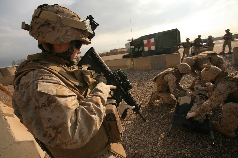 Mass casualty drill at Camp Taqaddum