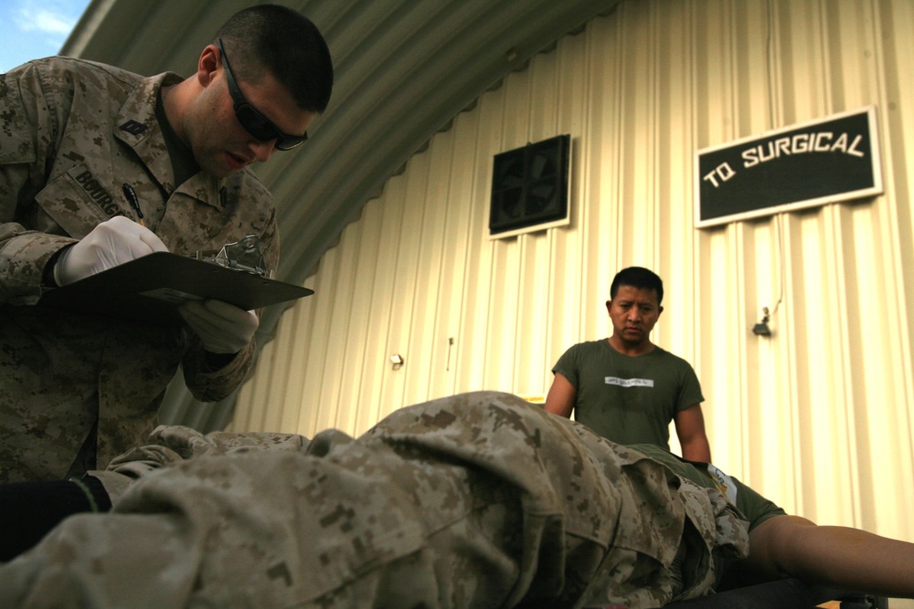 Mass casualty drill at Camp Taqaddum