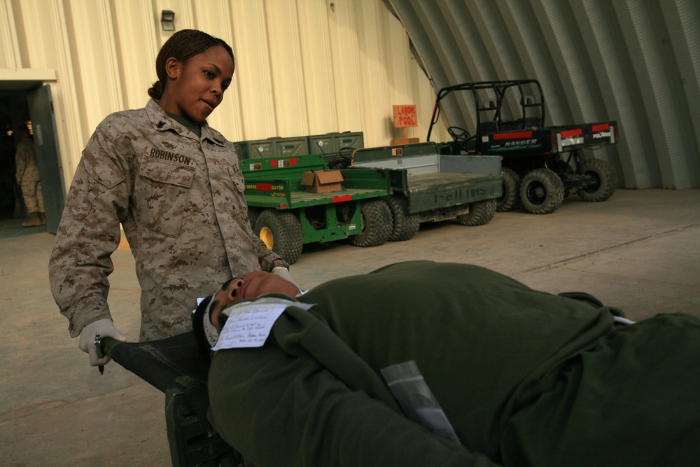 Mass casualty drill at Camp Taqaddum