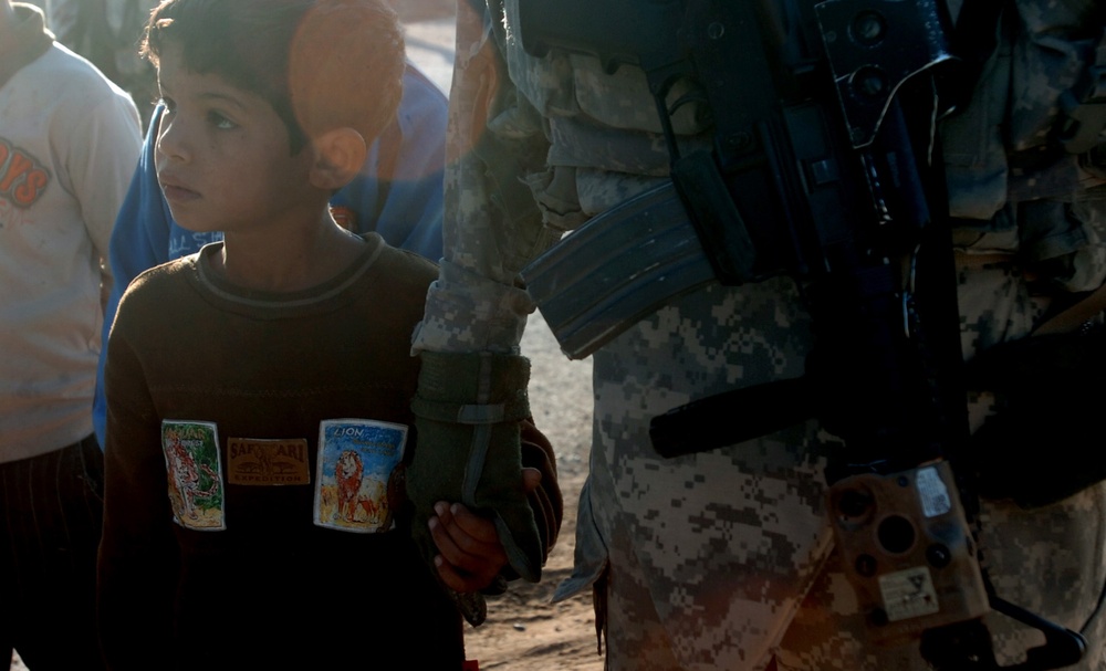 Young boy takes liking to Strike Soldier