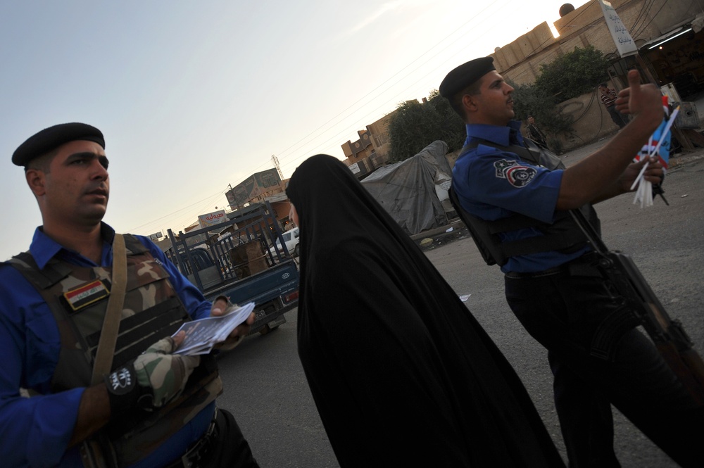 USAF Walking patrol in Al Bayaa