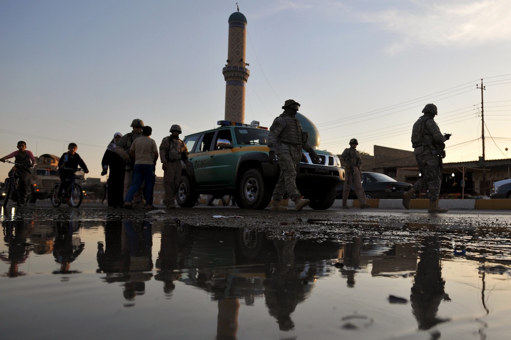 USAF Walking patrol in Al Bayaa
