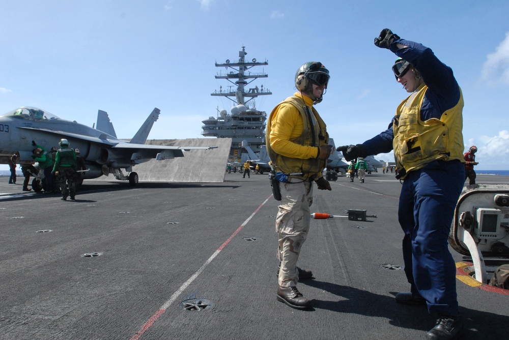 Shooter for the Day aboard the USS Ronald Reagan