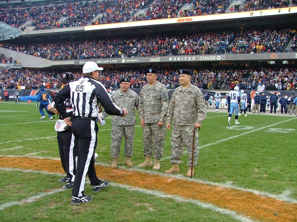 Soldiers and Other Service Members Recognized at the Chicago Bears Veterans Day Game