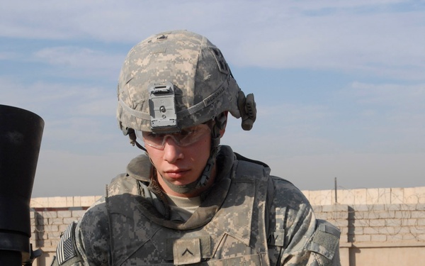 Regulars lob mortar rounds at Forward Operating Base Falcon