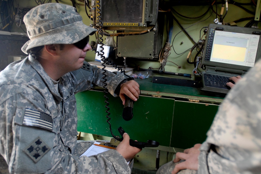 Regulars lob mortar rounds at Forward Operating Base Falcon