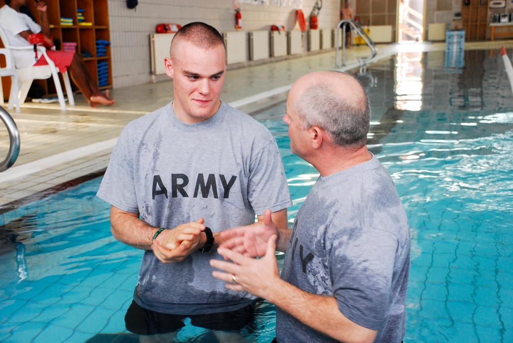 Soldiers Receive Water Baptism in Biblical Land