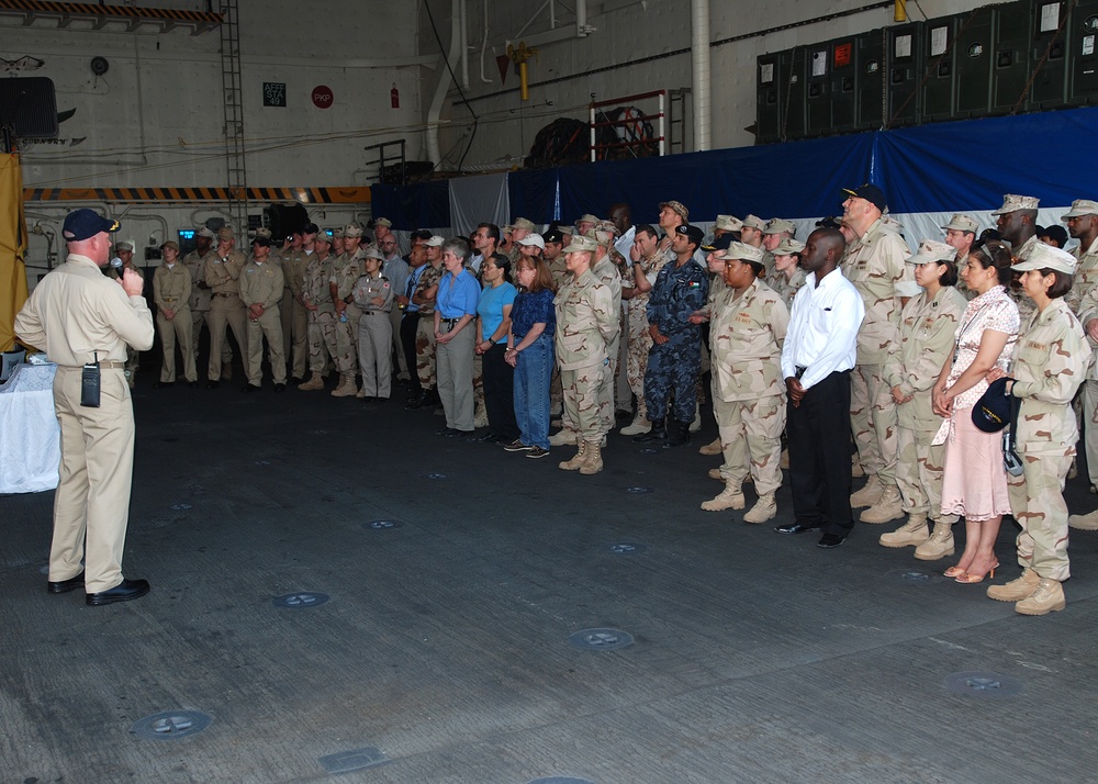 Vice Adm. Bill Gortney Visits USS San Antonio