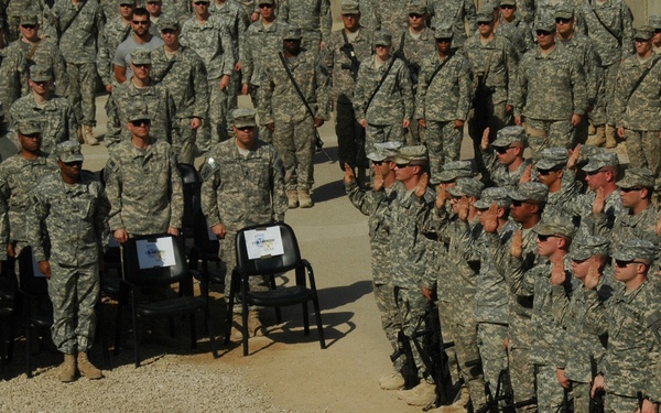 Patriot Soldiers honor Veterans Day remembrance with mass re-enlistment