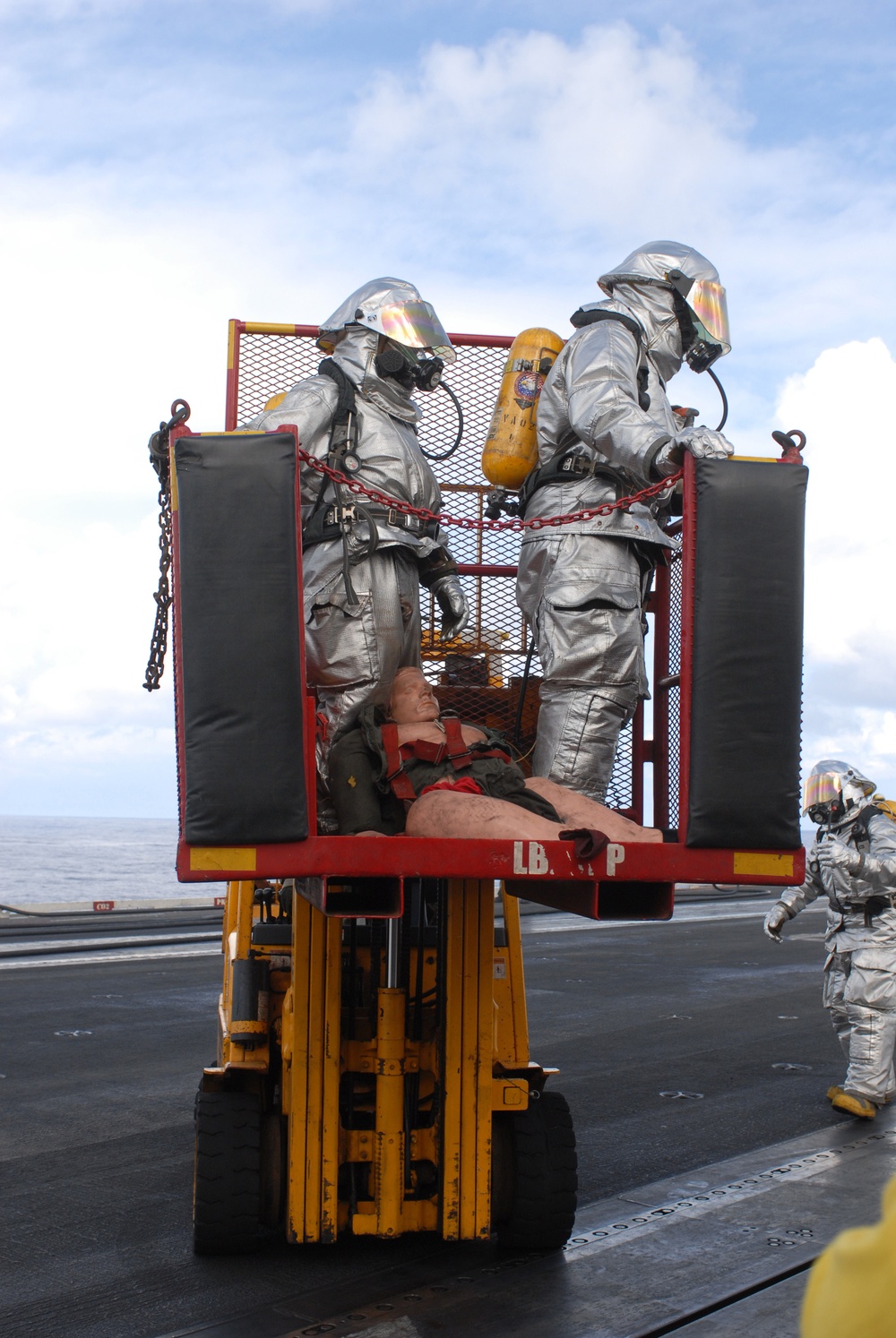 Crash and Salvage Team Performs Flight Deck Drills Aboard USS Ronald Reagan