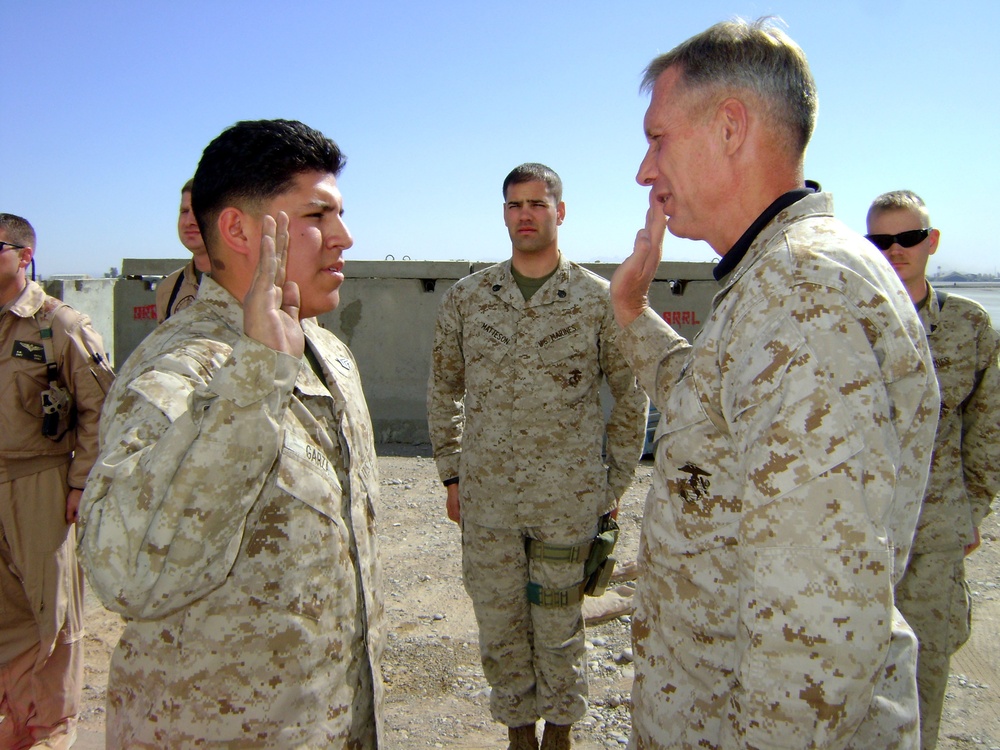 Sergeant Receives On-the-spot Promotion in Afghanistan