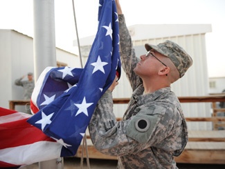 Ohio troops honor American flag while deployed overseas