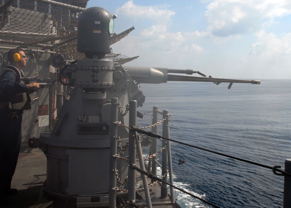 Drills, test fires aboard USS Monterey