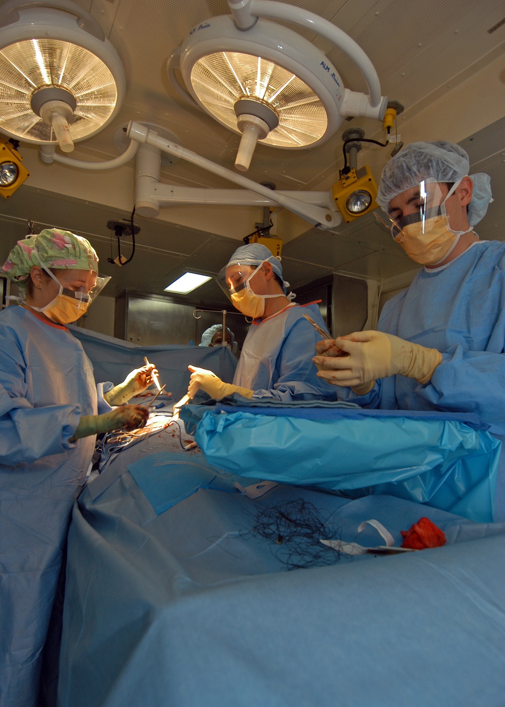 Hernia repair surgery aboard USS Bataan