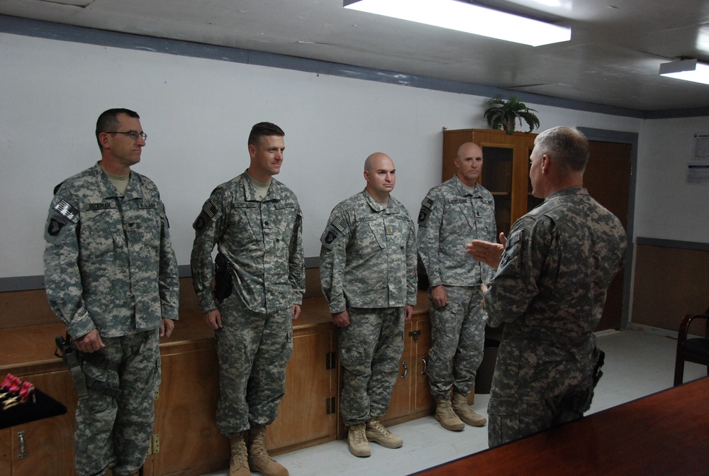 Multi-National Division – Baghdad Commanding General presents end of tour awards to 2-101 leaders for mission accomplishment