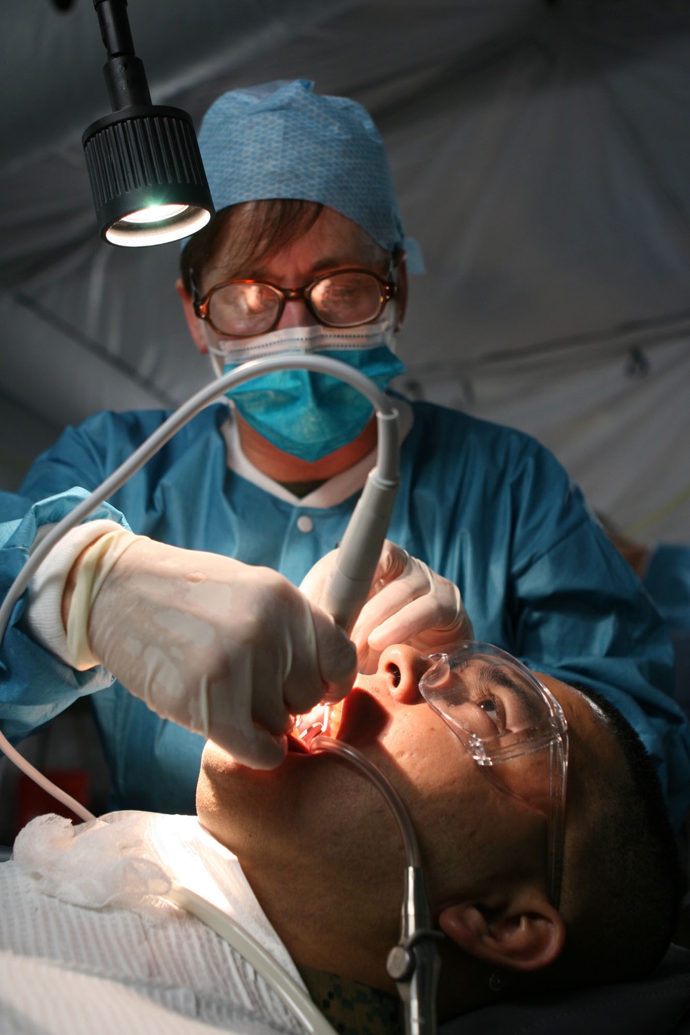 Performing Dental Work on Marines