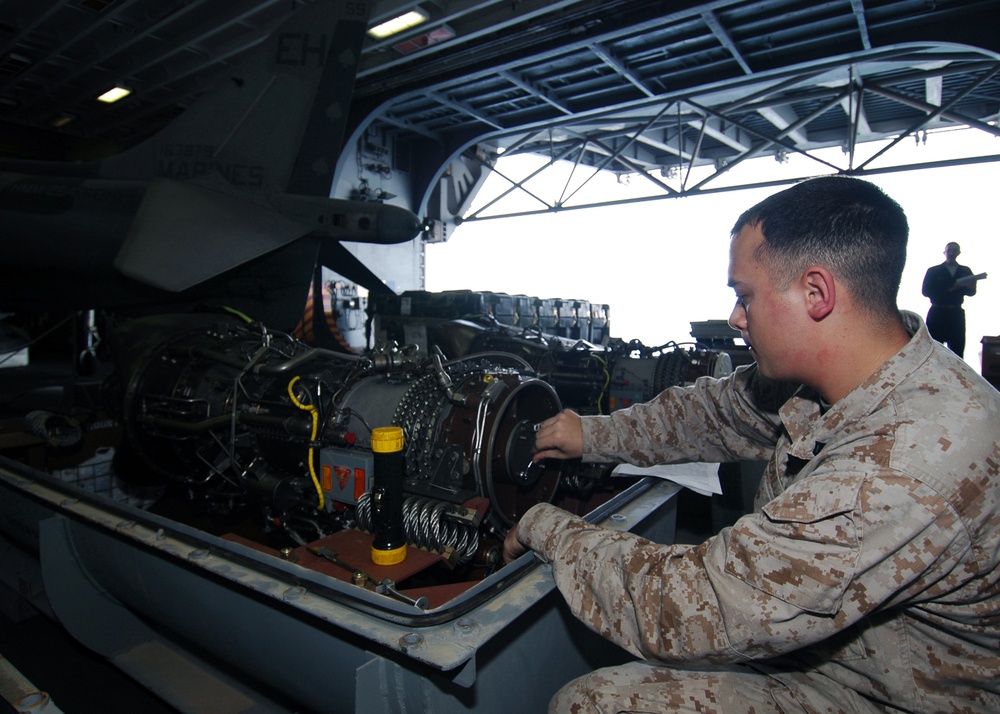 Work aboard the USS Iwo Jima