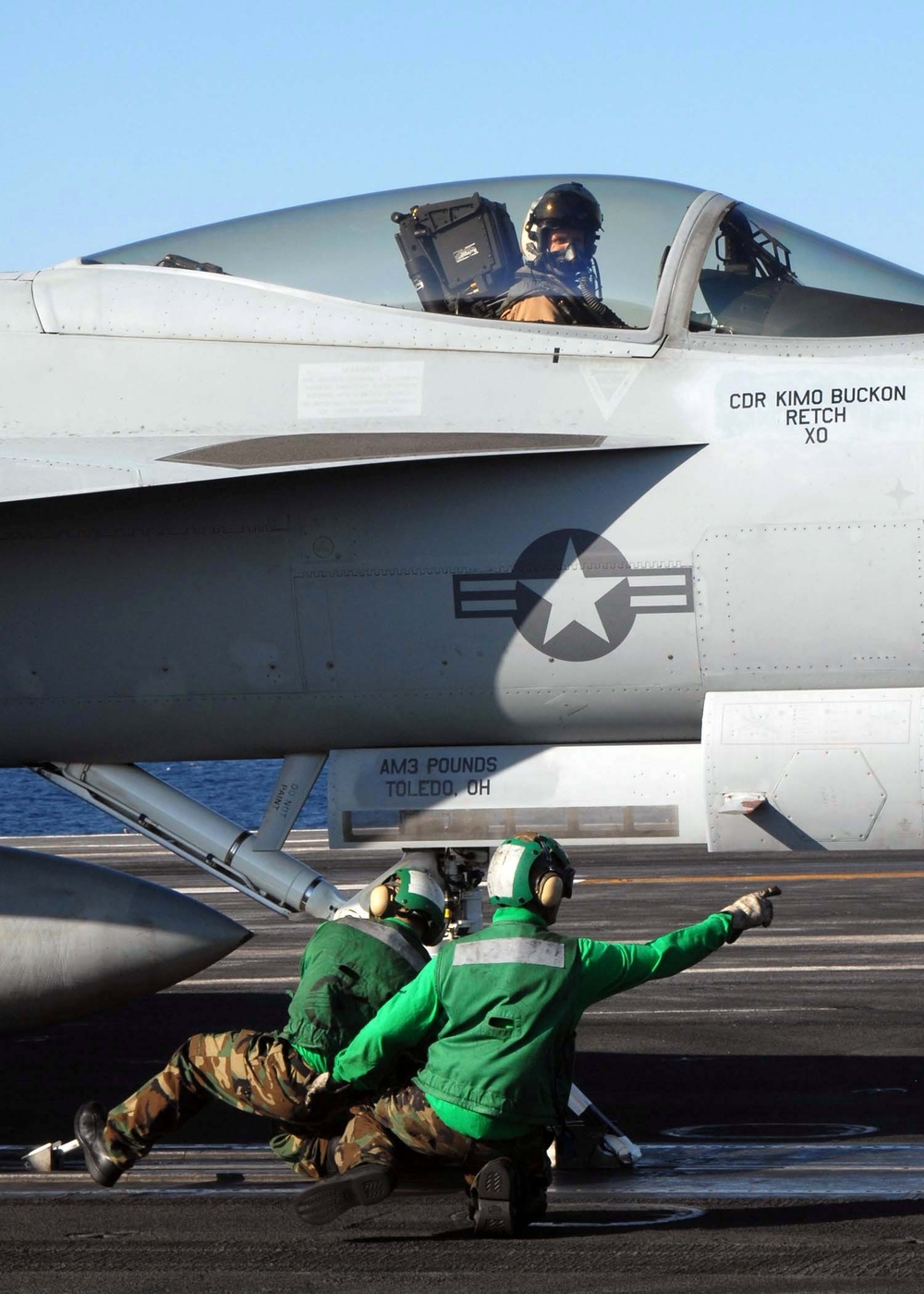 Launches away aboard the USS Theodore Roosevelt