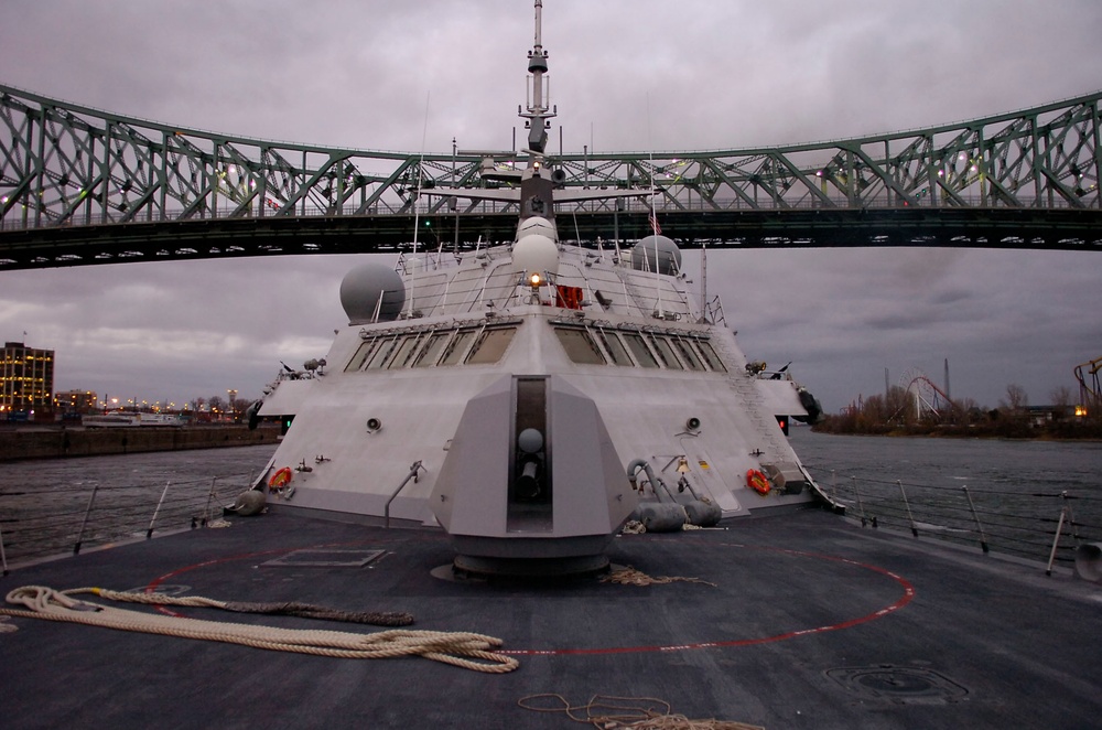 USS Freedom's transit on the St. Lawrence River to Montreal