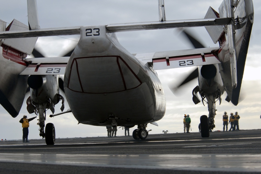 air wing fly-off aboard USS Ronald Reagan