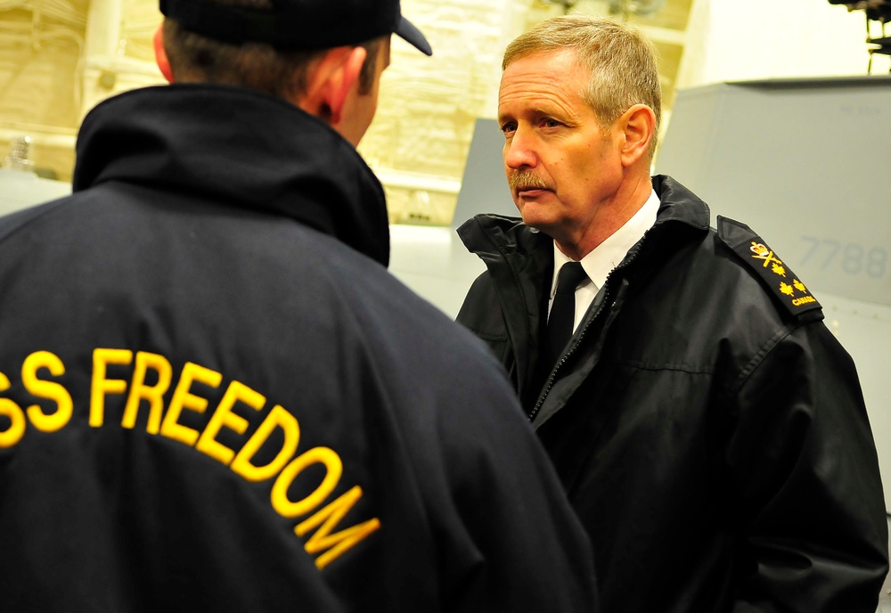 Secretary of the Navy's Visit Aboard Freedom