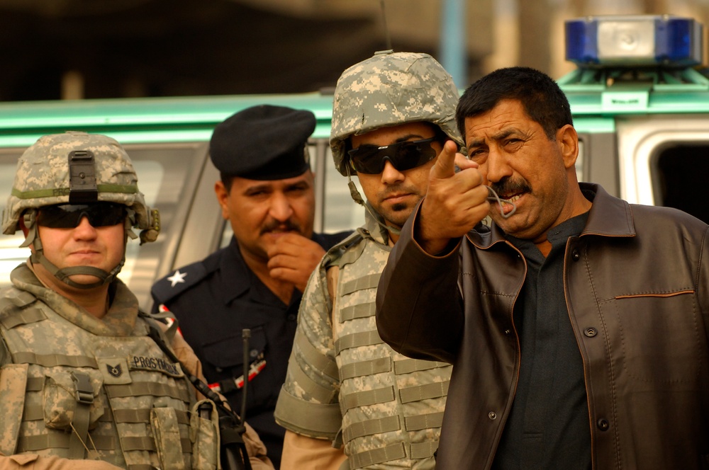 U.S. Air Force Walking Patrol in Baghdad