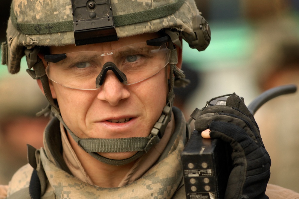 U.S. Air Force Walking Patrol in Baghdad
