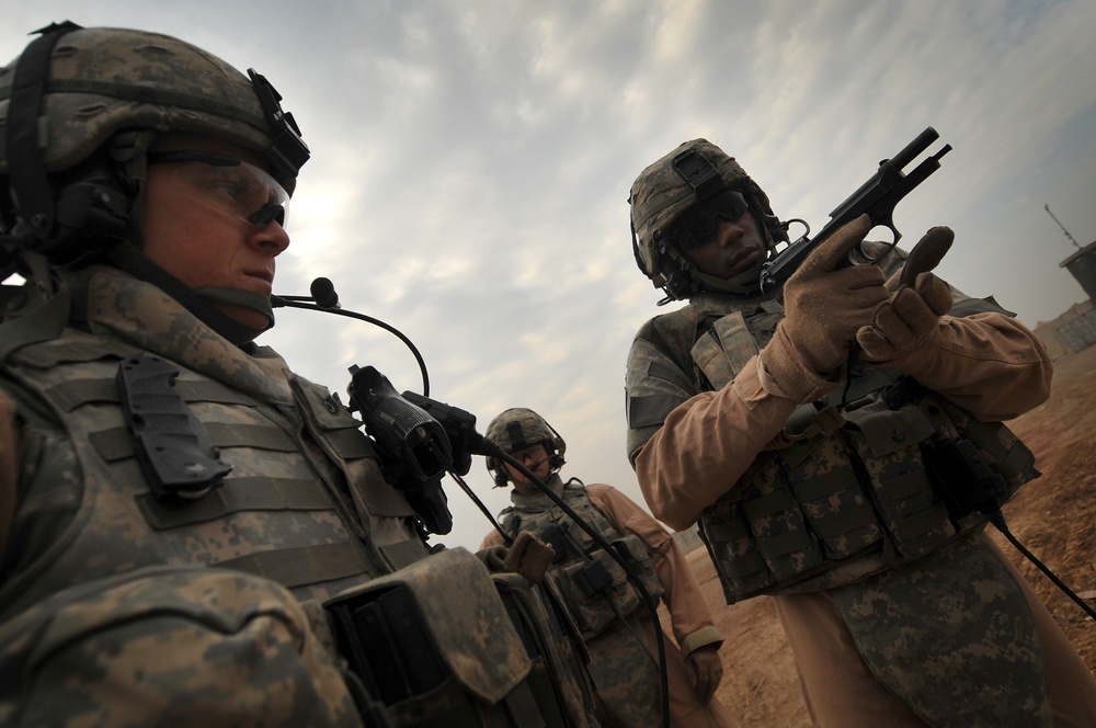 U.S. Air Force Walking Patrol in Baghdad