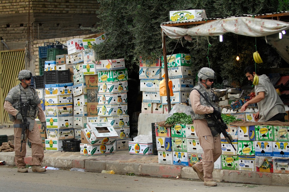 U.S. Air Force Walking Patrol in Baghdad