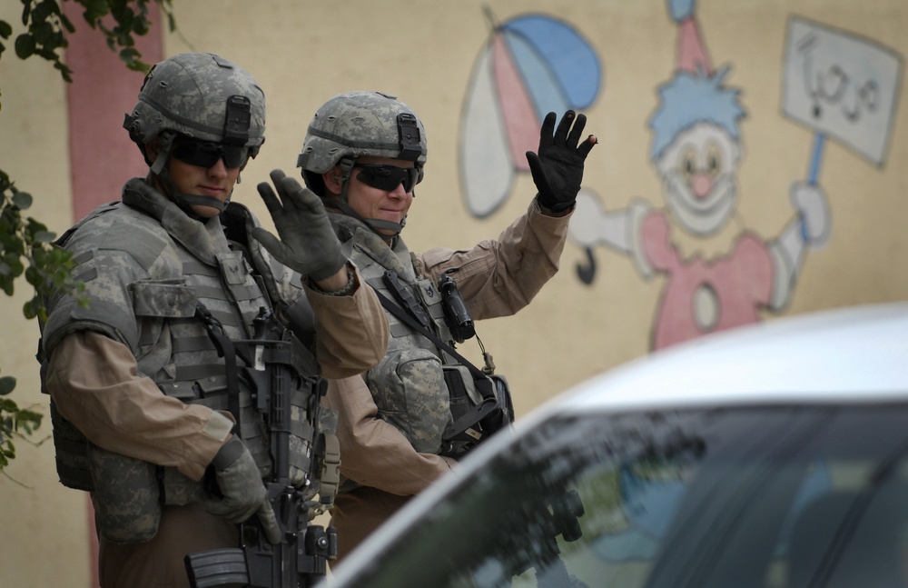 U.S. Air Force Walking Patrol in Baghdad