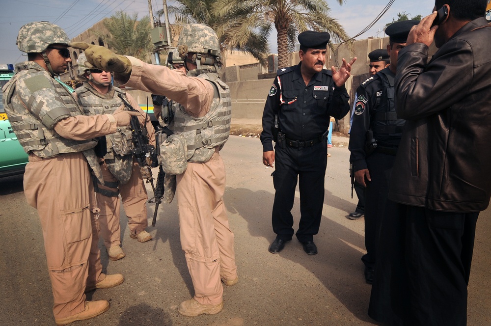 U.S. Air Force Walking Patrol in Baghdad