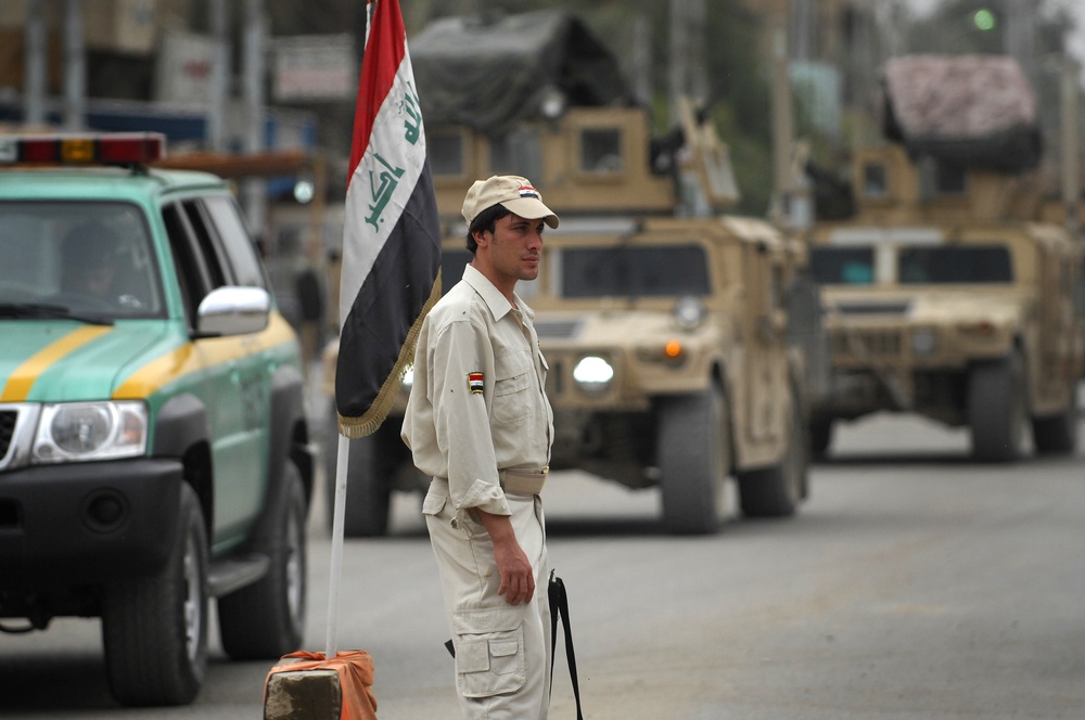 U.S. Air Force Walking Patrol in Baghdad