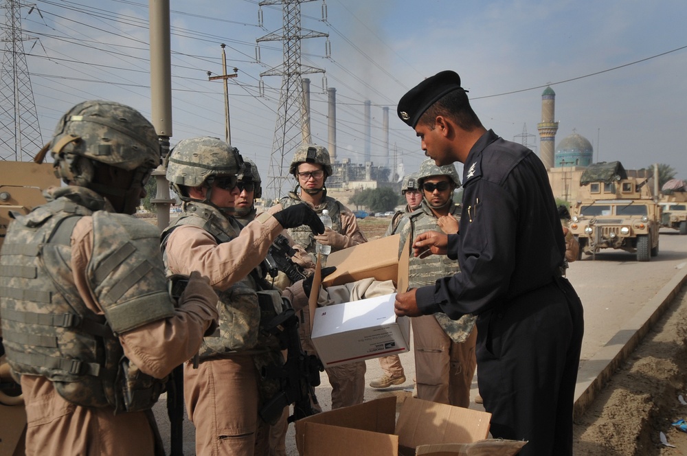 U.S. Air Force Walking Patrol in Baghdad