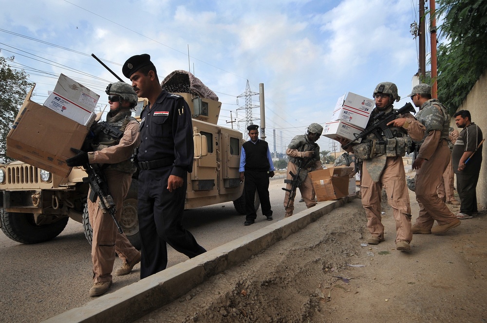 U.S. Air Force Walking Patrol in Baghdad