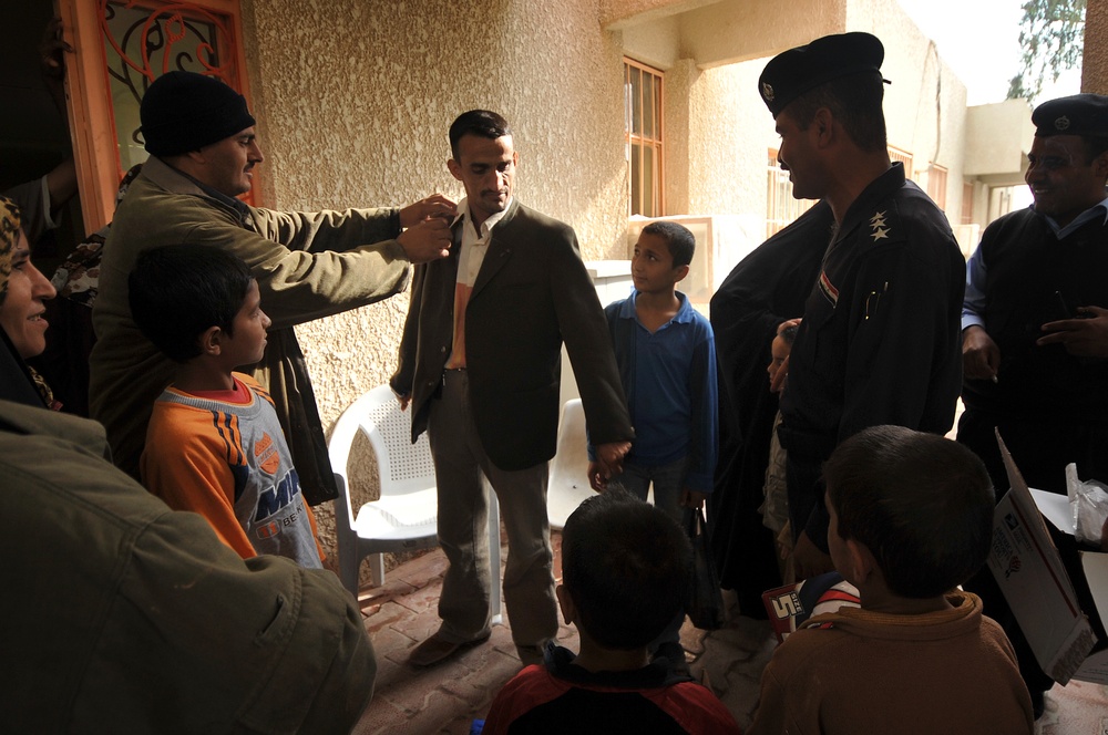 U.S. Air Force Walking Patrol in Baghdad