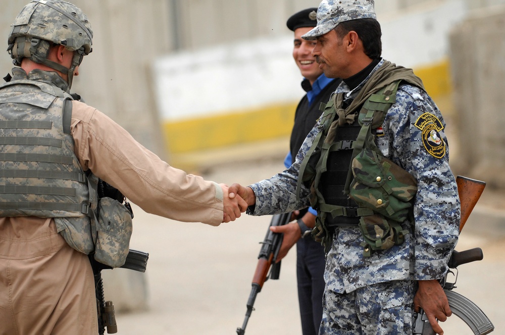 U.S. Air Force Walking Patrol in Baghdad
