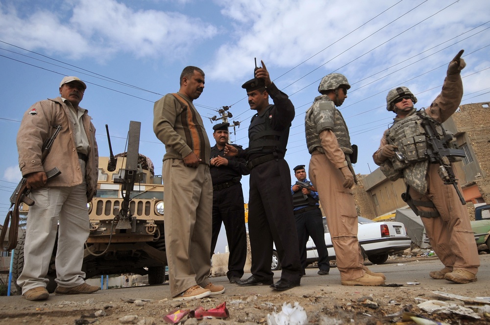 U.S. Air Force Walking Patrol in Baghdad