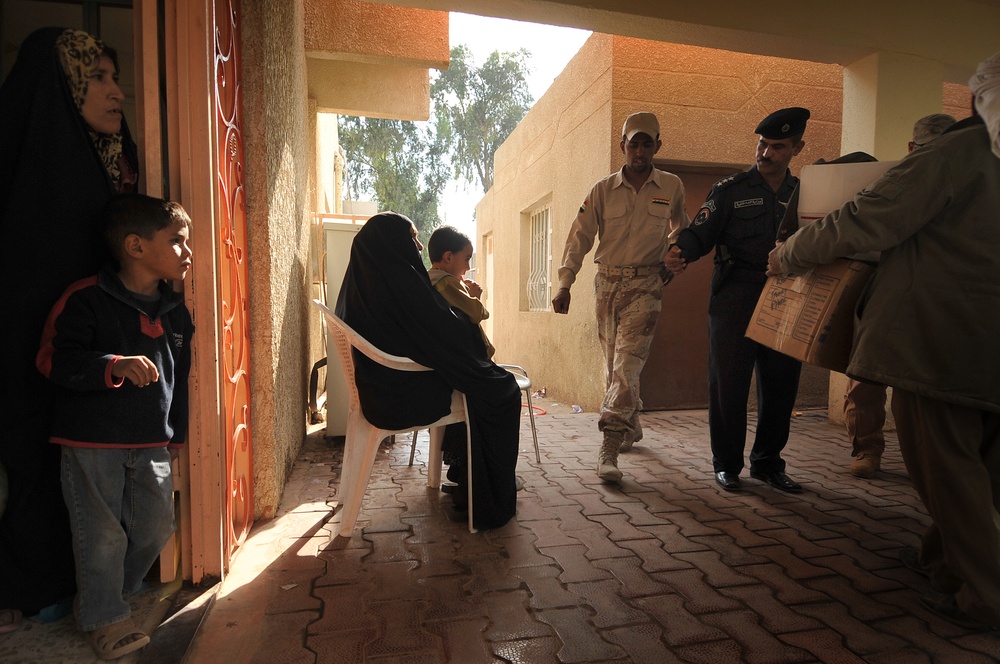 U.S. Air Force Walking Patrol in Baghdad